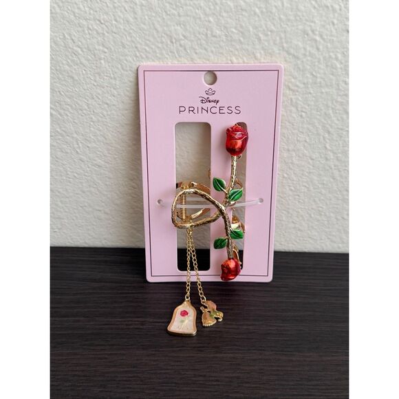 Disney Accessories - Disney Beauty and the Beast Belle Rose Dangling Claw Hair Clip